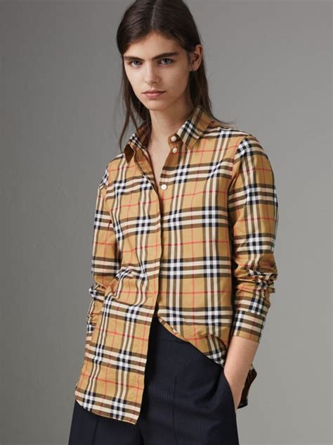 yellow burberry shirt women& 39|Burberry shirt women outfit.